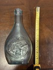 Vintage Arthur Singer Green Heron Bird Clear Glass Bottle Clevenger Brothers