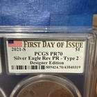 2021 Silver Eagle 2 Coin Set Rev Pr 70 Type 1 And 2 Designer Edition Fdoi