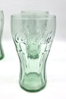 Set Of 4 Vintage Coca-cola Green Glass Tumblers     16 Oz Embossed Logo