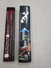 Vintage Chop Sticks In Black Lacquer  Box