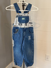 Vintage Oshkosh B gosh Vestbak 5t Newsprint Denim Overals Rare Usa