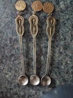Filigree Silver Ottoman Turkish Silver Coin 5 Spoons Fork   Tong Vintage