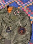 Vintage Military Army M-a1 Flight Flyers Bomber Jacket Large Patches