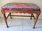 Vanity Bench Seat Vtg Vanity Walnut Wood Stool Uph  Roses Vanity Chair Ship  25