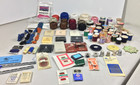 Big Lot Vintage Sewing Tool Needles Travel Thimbles Thread Dmc Singer Coats Etc