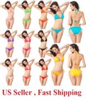 Sexy Women Brazilian Bikini Scrunches Butt Swimwear 2 Pcs Set Lady Swimsuit   