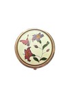 Vintage Pillbox Trinket Colorful Beautifully Detailed Floral Butterfly Cloisonn  