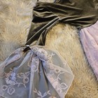 Vintage Girls Size 10 Pink Lace Green Velvet Holiday Princess Dress Gown