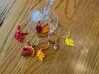  thanksgiving    Fall  Set Of 6  Hand Crafted Wine Glass Charms
