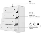 Homfa Dresser Chest  Modern Chest Organizer With 4 Drawers Bedroom  White Finish