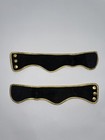 Prada Vintage Spring 2008 Fairy Black Suede Gold Leather Ankle Cuffs