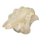 Vintage Natural Stone Onyx White Marble Peacock Mail Letter Napkin Holder
