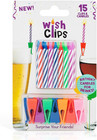 Birthday Candles For Drinks   15 Colored Candles And Clips   Happy Birthday Cake