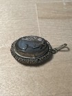 Antique Victorian 800 Silver 4 5 G  Carved Shell Lady Cameo Pendant Very Old