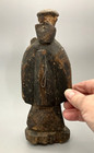 Antique Carved Wood Saint Santos Statue Figure Patina Monk   Holding Infant