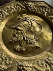 Antique Victorian Stamped Brass Repousse 23  Mars Roman God Of War Large Plaque