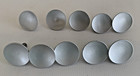 Vintage Mid Century Modern Set Of  10  2    Atomic Age Concave Drawer knobs Silver