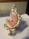 Vintage Spielwaren Germany Dollhouse Miniature Pink Rococo Arm Chair Szalasi