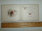Vtg Christmas Card Snowy Scene Welcoming Door With Christmas Wreath