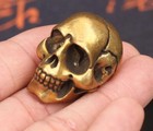Brass Skull Head Figurine Ornament Punk Hiphop Skeleton Miniature Statue Gift Us