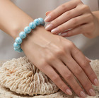 Natural Dominican Larimar Bracelet Natural Blue Stone Healing Crystal