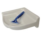 Light Beige Ceramic Tile Shower Corner Tray Matte Bone Biscuit Shampoo Soap Dish