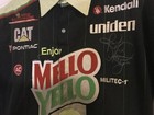 Kyle Petty Race Used Mello Yellow Pit Crew Shirt   Pants Autographed Nascar 