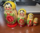 Vintage Matryoshka Russian Nesting Dolls - Set Of 3 Unique Styles Sold As A Lot-