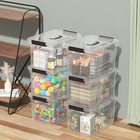 4 6 Pack Stackable Latching Box With Lid   Handle  12 Quart Plastic Storage Bins
