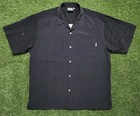 Rietveld Shirt Mens Sz Xl Black Beautiful Palm Tree Vintage Hawaiian Made In Usa