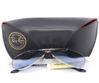 Ray-ban Italy Rb 3138 Blue Lens Shooter Aviator Sunglasses 58-09 New Old Stock