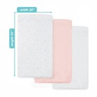 Abc 3-pack 100  Cotton Fitted Crib Sheets 52x28 Pink Stars  Blush  White