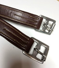 English Stirrup Leathers Brown Smartpak Lined   Stitched  Roller Buckles