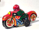 Vintage  Tin Litho Motorcycle  3-1 2  Long Friction Powered Japan