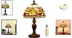 Antique Stained Glass Table Lamp Handmade Art Nouveau Decor Indoor