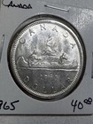 1965 Canada 1 Dollar Large Silver Coin Voyageur