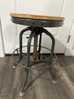 Vintage Toledo Steel Industrial Drafting Table Stool Adjustable Chair Antique