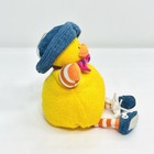 Russ Berrie Yellow Duck Terrycloth Hat Shoes 6    Plump Orange Stripes Bean Bottom