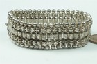 Antique Victorian Period English Silver  book Chain  Cuff Bracelet C1880 