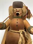 German Erzgebirge Smoker Incense Burner Wood Grandpa Old Man In Chair Vintage 4   