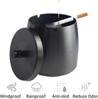 Ash Tray  Large Outdoor Ashtray With Lid  Large  Electroplate Black 