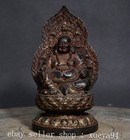 6  Old Tibet Buddhism Bronze Gilt Happy Laugh Maitreya Buddha Bead Lotus Statue