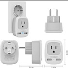 International Travel Power Adapter Type E f With 2 Usb For Us To Europe France