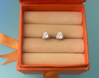 14k Solid Yellow Gold Solitaire Round Cz Stud Earrings 5mm