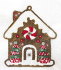 Needlepoint Canvas 18 Mesh Zweigart Ornament Christmas Gingerbread House Silver