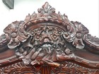 Monumental Hand-carved Mahogany Armoire Cabinet Cupboard With Shelves Wardrobe