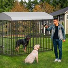 Heavy Duty Dog Kennel Pet Metal Playpen Large Animal Cage Outdoor House 8 4 6ft