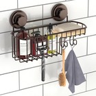 2piece Set Of Shower Basin Suction Cups With Hooks  Soap Holder antique Bronze