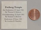 Freiburg  Germany Temple Lds Mormon Counter Stamped Punched On Lincoln Cent Coin