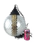 Vintage Retro Groovy Optic Glass 11  Globe Hanging Swag Light lamp